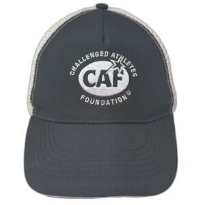 Headsweats Trucker Hat Challenged Athletes Foundation CAF Black Gray OS Mesh